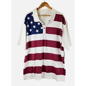 American Flag Polo Tee Shirt Red White Blue XXL Cody James Cotton Patriotic
